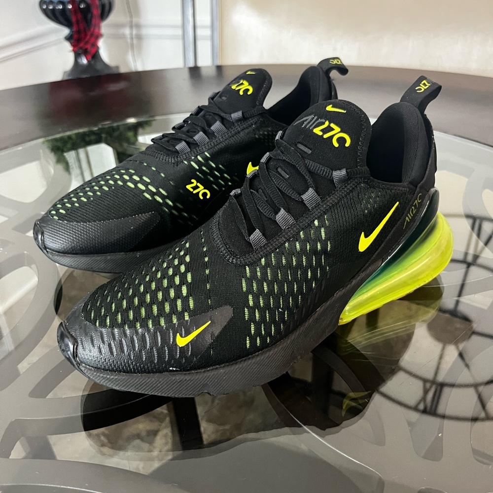 Nike Air Men's Max 270 Black Volt Oil Grey Size 10 - Picture 3 of 7